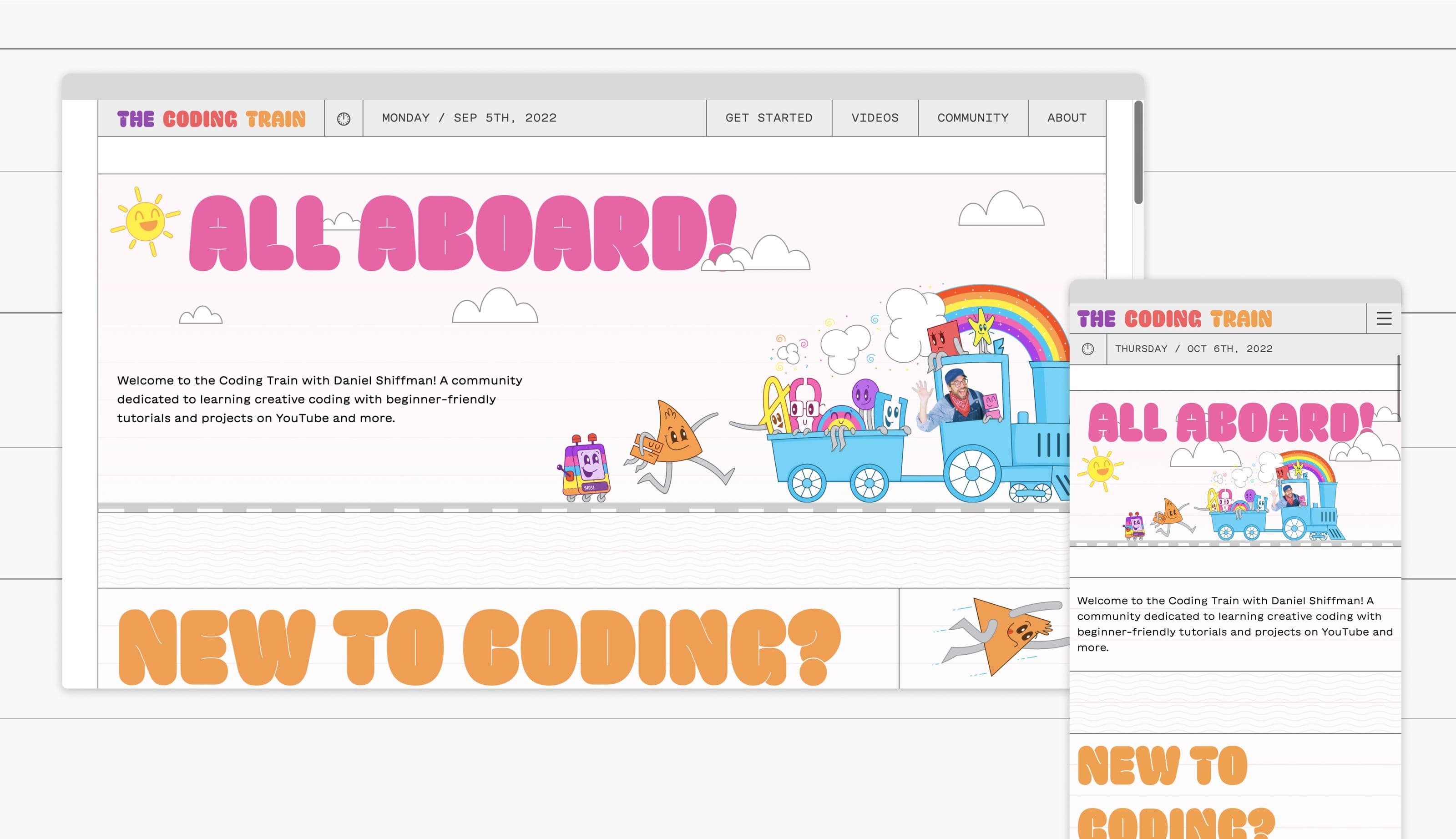 Desktop and mobile version of the new website's homepage